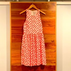 Neon Pink Embroidered Floral Dress